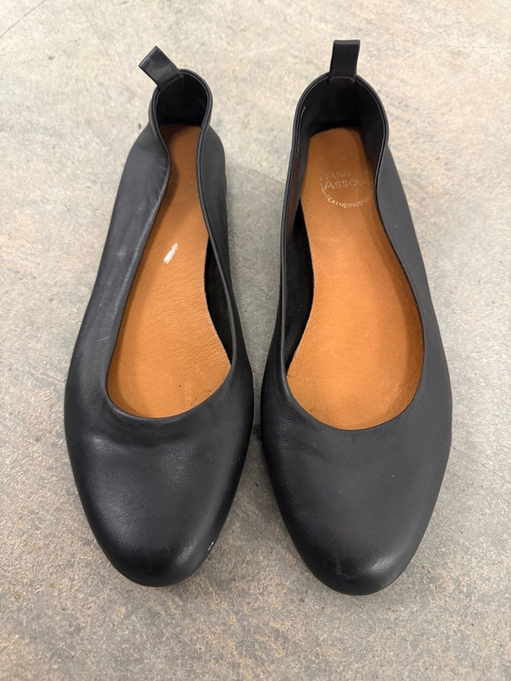 Andre Assous Black Leather Ballet Flats